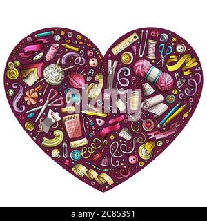 Colorful insieme vettoriale di oggetti doodle cartoni animati fatti a mano, simboli e oggetti Illustrazione Vettoriale