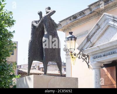 GIRONA SPAGNA-27 GIUGNO 2020: Monumento Carles Rahola i Llorens Foto Stock