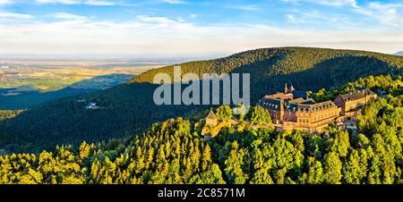 Abbazia di Mont Sainte-Odile nei Vosgi, Francia Foto Stock