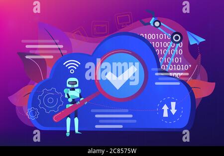 Illustrazione vettoriale del concetto di robotica cloud. Illustrazione Vettoriale