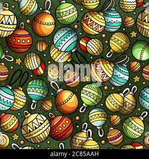 Cartoon cute disegno a mano XMASS modello senza giunture Illustrazione Vettoriale