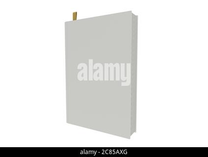 3d di illustrazione di un libro vuoto su sfondo bianco Foto Stock