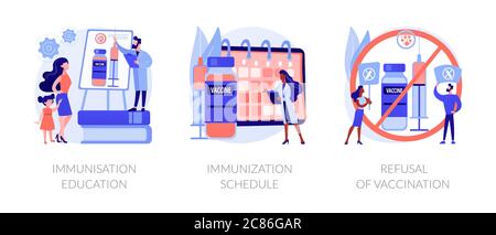 Politica di immunizzazione e attuazione vettore di concetto astratto i Illustrazione Vettoriale