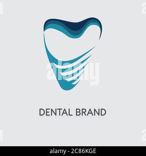 Modello vettoriale icona logo dentista Illustrazione Vettoriale