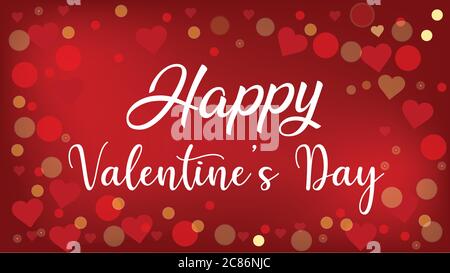 Poster tipografico del giorno di San Valentino felice con testo di disegno a mano Illustrazione Vettoriale