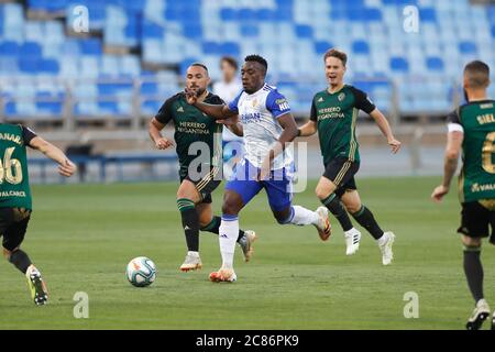 Saragozza, Spagna. 20 luglio 2020. Jannick Buyla (Saragozza) Calcio : Spagnolo 'la Liga SmartBank' match tra Real Zaragoza 2-1 SD Ponferadina all'Estadio de la Romareda a Zaragoza, Spagna . Credit: Mutsu Kawamori/AFLO/Alamy Live News Foto Stock