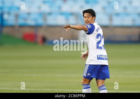 Saragozza, Spagna. 20 luglio 2020. Shinji Kagawa (Saragozza) Calcio : Spagnolo 'la Liga SmartBank' match tra Real Zaragoza 2-1 SD Ponferadina all'Estadio de la Romareda a Zaragoza, Spagna . Credit: Mutsu Kawamori/AFLO/Alamy Live News Foto Stock