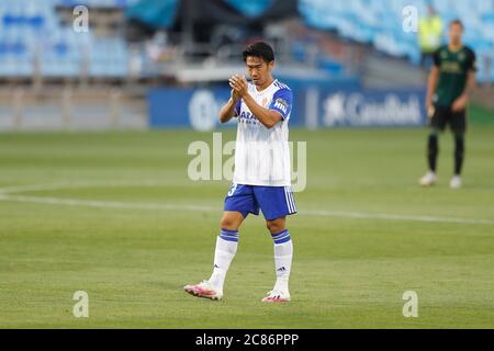 Saragozza, Spagna. 20 luglio 2020. Shinji Kagawa (Saragozza) Calcio : Spagnolo 'la Liga SmartBank' match tra Real Zaragoza 2-1 SD Ponferadina all'Estadio de la Romareda a Zaragoza, Spagna . Credit: Mutsu Kawamori/AFLO/Alamy Live News Foto Stock