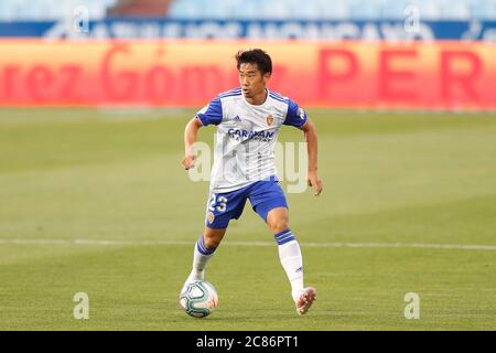 Saragozza, Spagna. 20 luglio 2020. Shinji Kagawa (Saragozza) Calcio : Spagnolo 'la Liga SmartBank' match tra Real Zaragoza 2-1 SD Ponferadina all'Estadio de la Romareda a Zaragoza, Spagna . Credit: Mutsu Kawamori/AFLO/Alamy Live News Foto Stock