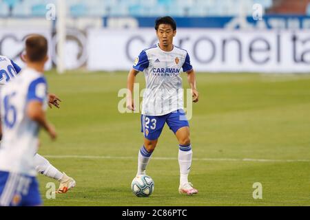 Saragozza, Spagna. 20 luglio 2020. Shinji Kagawa (Saragozza) Calcio : Spagnolo 'la Liga SmartBank' match tra Real Zaragoza 2-1 SD Ponferadina all'Estadio de la Romareda a Zaragoza, Spagna . Credit: Mutsu Kawamori/AFLO/Alamy Live News Foto Stock