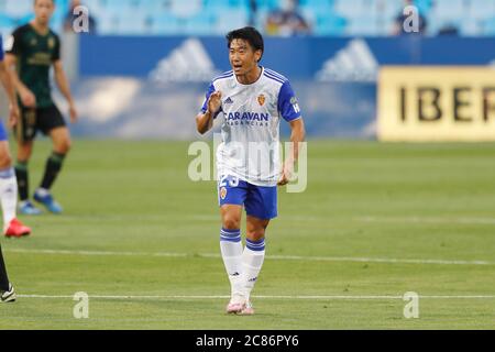 Saragozza, Spagna. 20 luglio 2020. Shinji Kagawa (Saragozza) Calcio : Spagnolo 'la Liga SmartBank' match tra Real Zaragoza 2-1 SD Ponferadina all'Estadio de la Romareda a Zaragoza, Spagna . Credit: Mutsu Kawamori/AFLO/Alamy Live News Foto Stock