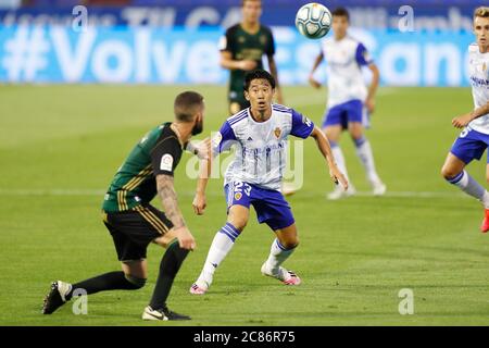 Saragozza, Spagna. 20 luglio 2020. Shinji Kagawa (Saragozza) Calcio : Spagnolo 'la Liga SmartBank' match tra Real Zaragoza 2-1 SD Ponferadina all'Estadio de la Romareda a Zaragoza, Spagna . Credit: Mutsu Kawamori/AFLO/Alamy Live News Foto Stock