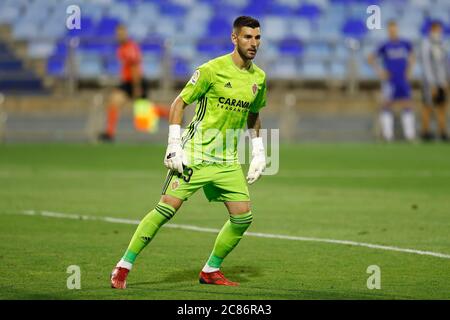 Saragozza, Spagna. 20 luglio 2020. Alvaro Raton (Saragozza) Calcio : Spagnolo 'la Liga SmartBank' match tra Real Zaragoza 2-1 SD Ponferadina all'Estadio de la Romareda a Zaragoza, Spagna . Credit: Mutsu Kawamori/AFLO/Alamy Live News Foto Stock