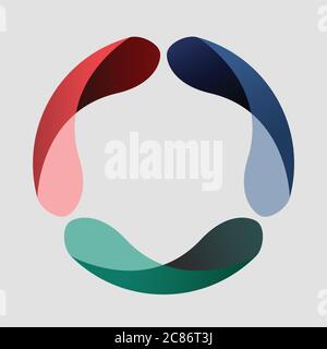 Modello colorato astratto di disegno del logo o della lettera. Segno creativo colorato. Illustrazione Vettoriale