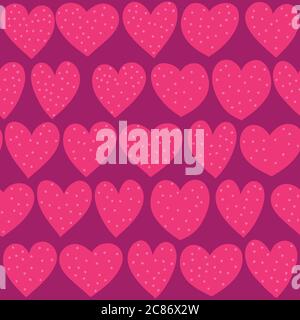 Seamless disegnati a mano cuori punteggiata pattern Foto Stock