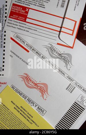 Voto per posta, 2020 primario Foto Stock