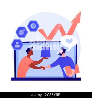 Metafora del concetto vettoriale di gestione delle relazioni con i clienti Illustrazione Vettoriale