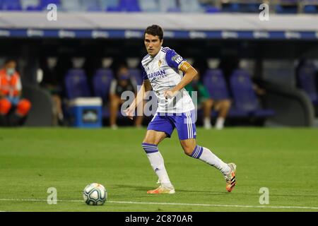 Saragozza, Spagna. 20 luglio 2020. Alberto Zapater (Saragozza) Calcio : Spagnolo 'la Liga SmartBank' match tra Real Zaragoza 2-1 SD Ponferadina all'Estadio de la Romareda a Saragozza, Spagna . Credit: Mutsu Kawamori/AFLO/Alamy Live News Foto Stock