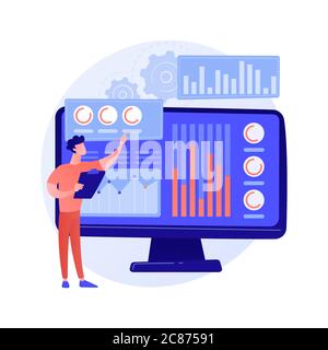 Metafora del concetto di vettore di dati statistici. Illustrazione Vettoriale