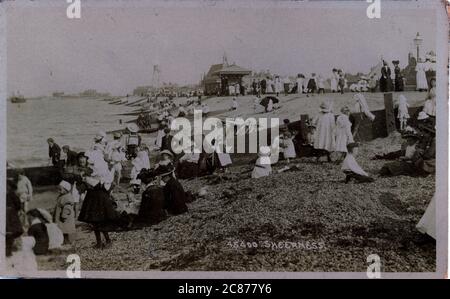 La spiaggia, Sheerness, Isola di Sheppey, Minster on Sea, Kent, Inghilterra. Foto Stock