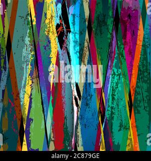 sfondo geometrico astratto, con tratti, schizzi e rombo Illustrazione Vettoriale