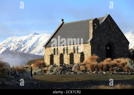 Chiesa del buon Pastore, Lago Tekapo, in inverno Foto Stock