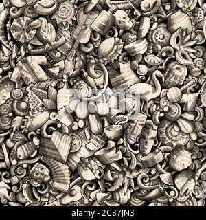 Cartoon carino doodles America Latina modello senza giunture Illustrazione Vettoriale