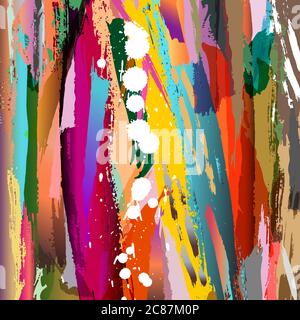 composizione astratta dello sfondo, con tratti di vernice e schizzi Illustrazione Vettoriale