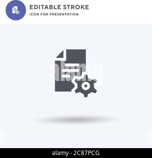 Vettore di icone di Gestione del contenuto, segno piatto riempito, pittogramma solido isolato su bianco, illustrazione del logo. Icona di gestione dei contenuti per la presentazione. Illustrazione Vettoriale