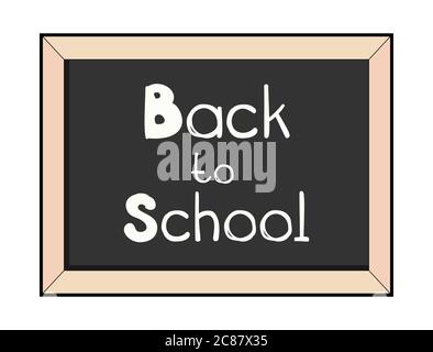 Lavagna isolata. Illustrazione vettoriale di ritorno alla scuola. Lavagna con lettere gessate. Illustrazione Vettoriale