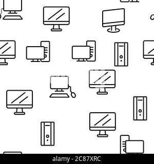 Modello senza giunture vettoriale per apparecchiature informatiche Illustrazione Vettoriale