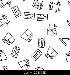 Strumento di misurazione motivo senza giunture vettoriale Illustrazione Vettoriale