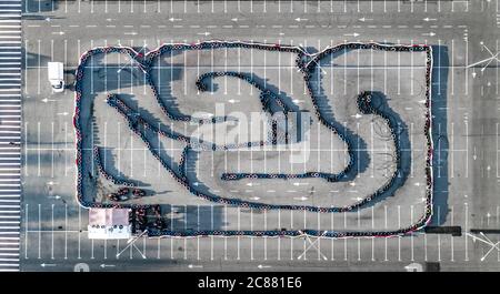 Vista della pista di cart dall'alto Foto Stock