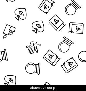 Strumento simbolo mistico motivo senza giunture vettore Illustrazione Vettoriale