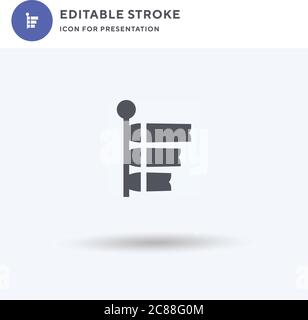 Vettore di icone Koinobori, segno piatto riempito, pittogramma solido isolato su bianco, illustrazione del logo. Icona Koinobori per la presentazione. Illustrazione Vettoriale
