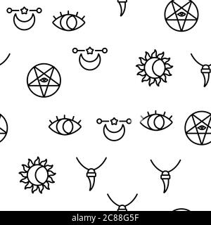 Strumento simbolo mistico motivo senza giunture vettore Illustrazione Vettoriale