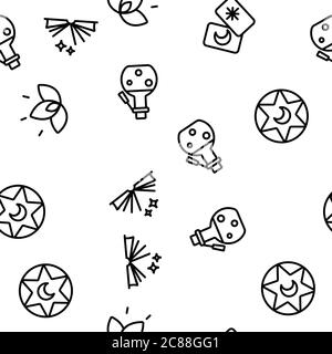 Strumento simbolo mistico motivo senza giunture vettore Illustrazione Vettoriale