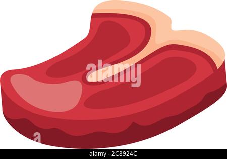 taglio di carne stile dettagliato icona disegno vettoriale illustrazione Illustrazione Vettoriale