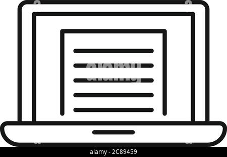 Icona del portatile storyteller. Icona vettoriale per laptop storyteller per il web design isolato su sfondo bianco Illustrazione Vettoriale