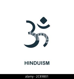 Icona Induismo. Elemento semplice dalla raccolta di religione. Icona creativa dell'induismo per il web design, modelli, infografiche e altro ancora Illustrazione Vettoriale