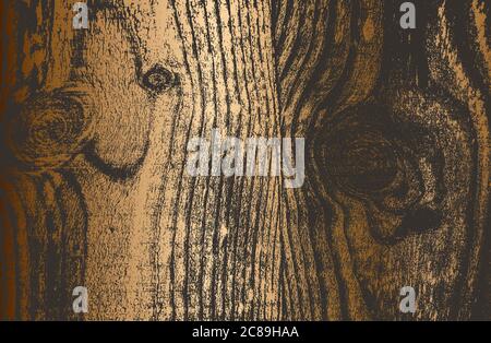 Stressato sovrapposizione di legno dorato trama tavola, grunge sfondo. Illustrazione Vettoriale
