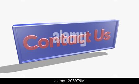 contattaci illustrazione della comunicazione rendering 3d su sfondo bianco Foto Stock