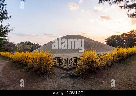 Tumuli Park (complesso della tomba di Daereungwon), Gyeongju, Corea del Sud Foto Stock
