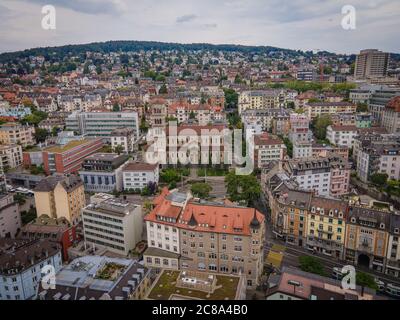 La città di Zurigo in Svizzera dall'alto Foto Stock