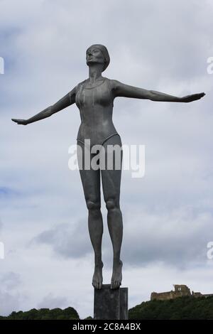 Paesaggi della città balneare di Sacrborough Foto Stock