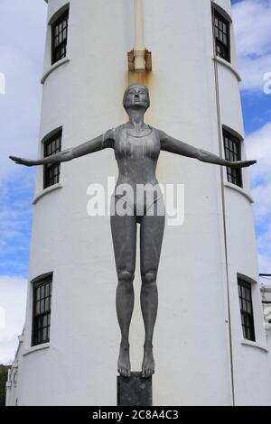 Paesaggi della città balneare di Sacrborough Foto Stock