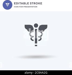 Vettore di icone Hermes, segno piatto riempito, pittogramma solido isolato su bianco, illustrazione del logo. Icona Hermes per la presentazione. Illustrazione Vettoriale