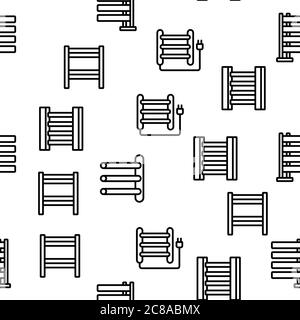 Modello senza cuciture del vettore della guida di asciugamani riscaldato Illustrazione Vettoriale