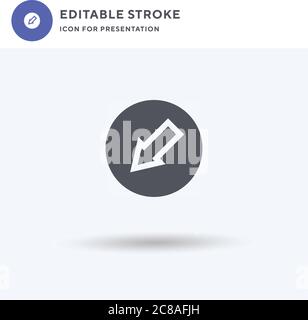 Mantieni vettore icona sinistra, segno piatto pieno, pittogramma solido isolato su bianco, illustrazione del logo. Mantieni icona sinistra per la presentazione. Illustrazione Vettoriale
