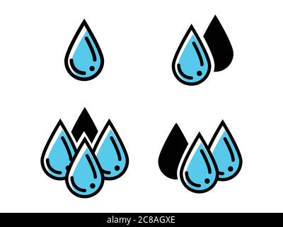 Simboli astratti di una goccia d'acqua. Vettore. EPS-10 Illustrazione Vettoriale
